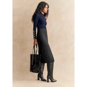 NWOT Sezane Eloane Wool Blend Skirt in Black